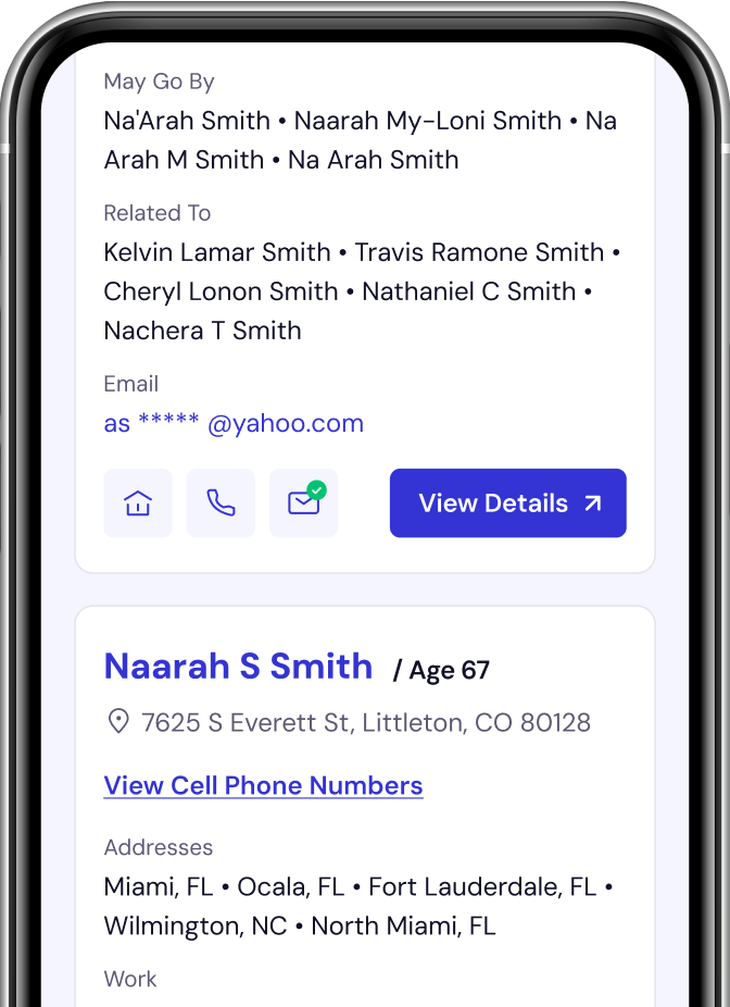 Main page People Finder on smartphone